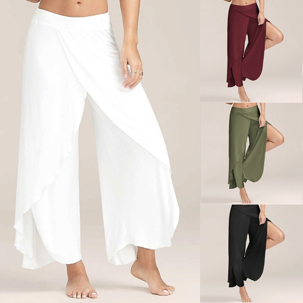 YWDJ Wide Leg Pants for Women Dressy Casual High Waist High Rise Wide Leg  Trendy Casual with Belted Long Pant Solid Color High-waist Loose Pants for  Everyday Wear Work Casual Event 5-Black